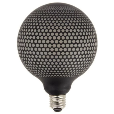 Xanlite - Ampoule Déco LED Filament, Aspect Point Noir, G125, Culot E27, 4W Cons. 2700K Blanc Chaud - RFDEB125GRAPHRO