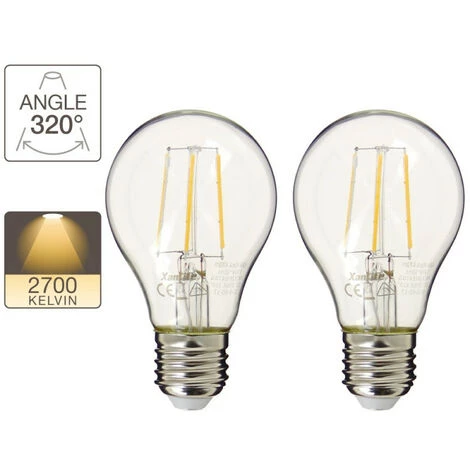 XANLITE - Lot De 2 Ampoules LED A60 - CuLot E27 - Retro-LED - PACK2RFE470G â Image 3