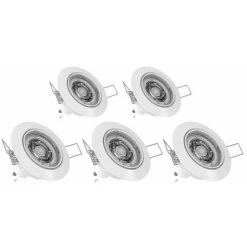 XANLITE - Lot De 5 Spots Encastrés Metal Blanc - ORIENTABLE - Ampoule LED GU10 Incluses - Cons. 5W (eq. 50W) - 345 Lumens - Blanc Neutre - PACK5SP50ABCW