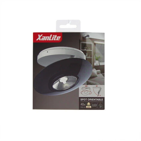 XANLITE - Spot En Saillie LED - Orientable - Bague Grise - Cons. 4,5W (eq. 40W) - 300 Lumens - Blanc Chaud - SPESG350 â Image 5
