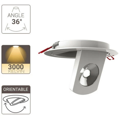 XANLITE - Spots Encastrable LED Intégré - Orientable - Cons. 8,5W (eq. 100W) - 700 Lumens - Blanc Chaud - SPEC600 – Image 2