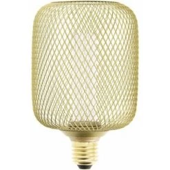 XANLITE - Ampoule Déco Cage Cylindre Doré, Culot E27, Hologramme, Blanc Chaud - RFDHE150CCAL