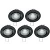 XANLITE - Lot De 5 Spots Noirs Encastrables LED Avec Ampoules Incluses, Culot GU10, 345 Lumens, équivalence 50 W, 4000K, Blanc Neutre - PACK5SP50ANCW
