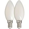 XANLITE - Lot De 2 Ampoules Filament LED Flamme Opaque, Culot E14, 470 Lumens, Equivalence 40W, 4000 Kelvins, Blanc Neutre - PACK2RFV470FOCW