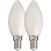 XANLITE - Lot De 2 Ampoules Filament LED Flamme Opaque, Culot E14, 470 Lumens, équivalence 40W, 2700 Kelvins, Blanc Chaud - PACK2RFV470FO