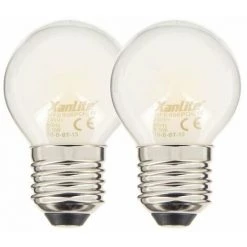 XANLITE - Lot De 2 Ampoules Filament LED P45 Opaque, Culot E27, 806 Lumens, Conso. 9W (eq. 60W), 4000K, Blanc Neutre - PACK2RFE806POCW