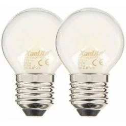XANLITE - Lot De 2 Ampoules Filament LED P45 Opaque, Culot E27, 806 Lumens, Conso. 9W (eq. 60W), 2700K, Blanc Chaud - PACK2RFE806PO