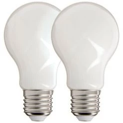 XANLITE - Lot De 2 Ampoules Filament LED A60 Opaque, Culot E27, 806 Lumens, Equivalence 60 W, 2700 Kelvins, Blanc Chaud - PACK2RFE806GO