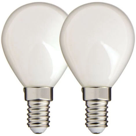 XANLITE - Lot De 2 Ampoules Filament LED P45 Opaque, Culot E14, 470 Lumens, équivalence 40W, 4000 Kelvins, Blanc Neutre - PACK2RFV470POCW