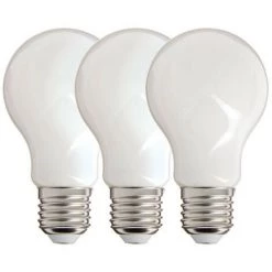 XANLITE - Lot De 3 Ampoules Filament LED A60 Opaque, Culot E27, 806 Lumens, équivalence 60W, 2700 Kelvins, Blanc Chaud - PACK3RFE806GO