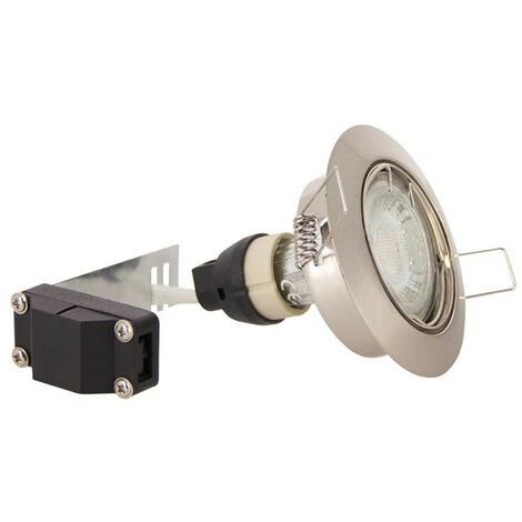 XANLITE - Lot De 5 Spots Encastrés Metal Brossé - ORIENTABLE - Ampoule LED GU10 Incluses - Cons. 5W (eq. 50W) - 345 Lumens - Blanc Chaud - PACK5SP50AS – Image 5