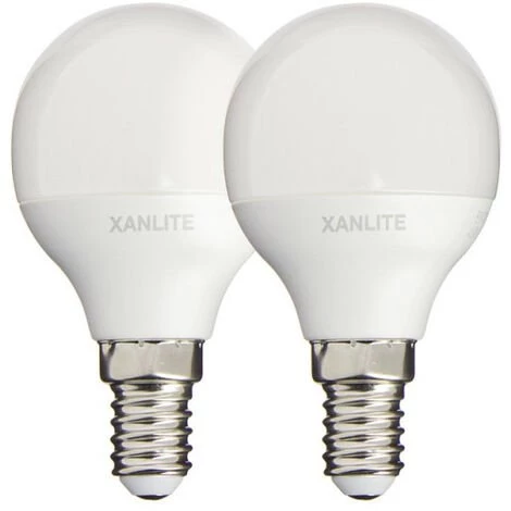 XANLITE - Lot De 2 Ampoules LED P45 - Culot E14 - Classique - PACK2EV470PCW