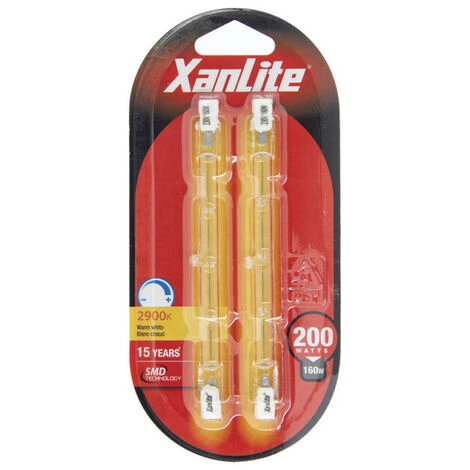 XANLITE - Lot De 2 Ampoules Halogènes Culot R7S, 3090 Lumens, équivalence 160W, 2900 Kelvins, Dimmable - PACK2HR7S118200W â Image 3